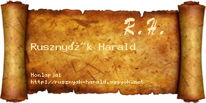 Rusznyák Harald névjegykártya
